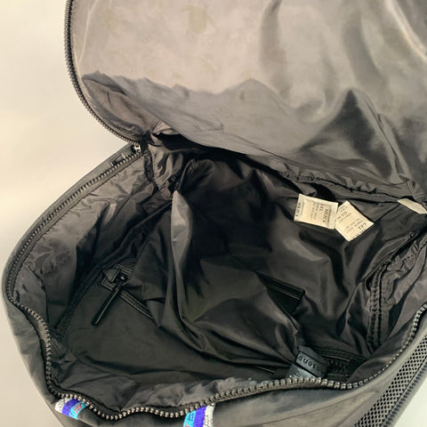 KENZO Black Blue Embroidered Logo Nylon Backpack Bag