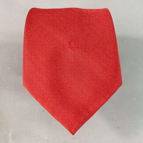 CHRISTIAN DIOR Burgundy Logo Tie