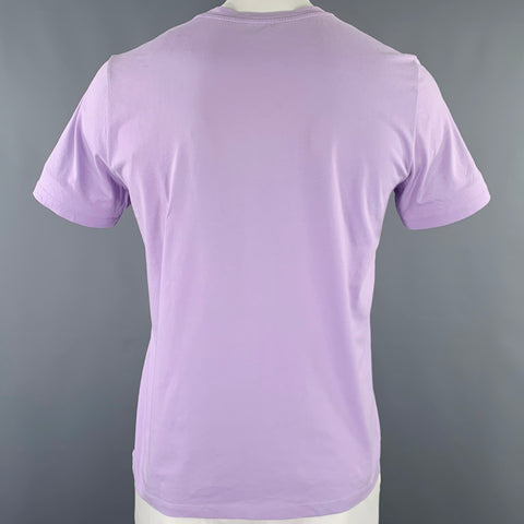 A.P.C. Size L Purple White Cotton Crew Neck T-shirt