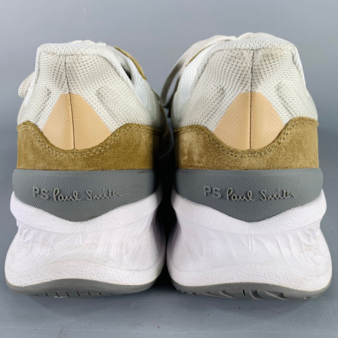 PS by PAUL SMITH Size 12 Khaki Grey Mixed Fabrics Color Block Nylon Sneakers