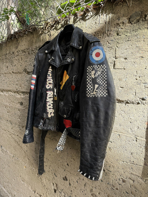 ENFANTS RICHES DEPRIMES ERD Size M Black Studded Leather Punk Biker Jacket