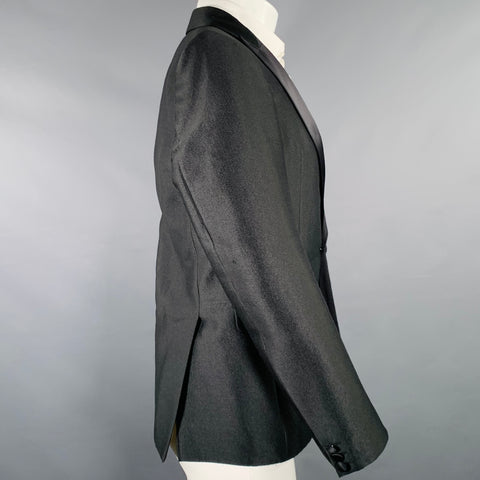 DSQUARED2 Size 38 Black Polyester Blend Peak Lapel Sport Coat