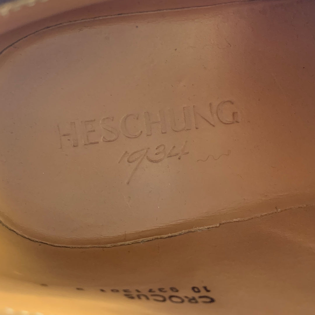 HESCHUNG Size 8 Brown Leather Derby Lace Up Shoes