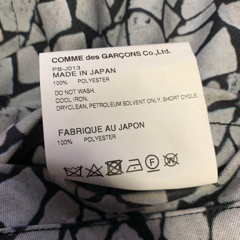 COMME des GARCONS HOMME PLUS Size L Grey Black Geometric Snaps Jacket