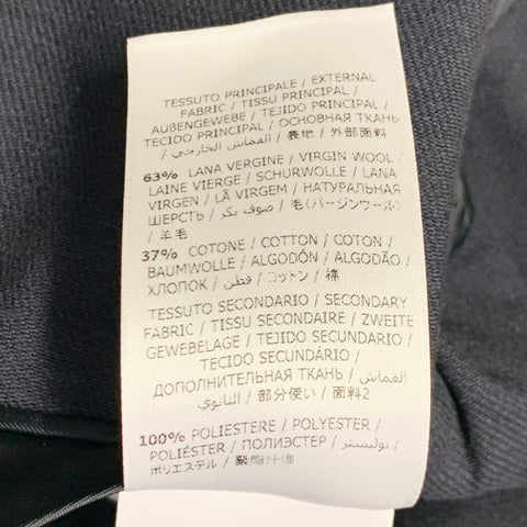SALVATORE FERRAGAMO Size 42 Navy Twill Virgin Wool Cotton Sport Coat