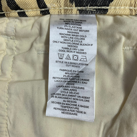 CURRENT / ELLIOTT Size 24 Beige Grey Cotton Blend Zebra Casual Pants