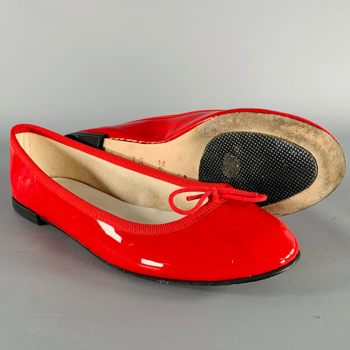 REPETTO Size 6.5 Red Patent Leather Ballet Flats