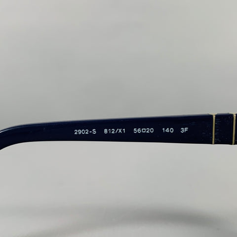 PERSOL Blue Silver Acetate Rectangle Sunglasses