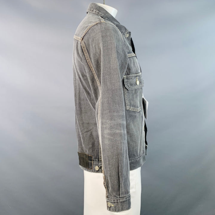 VISVIM Size L DMGD Black Wash Selvedge Denim Trucker Jacket