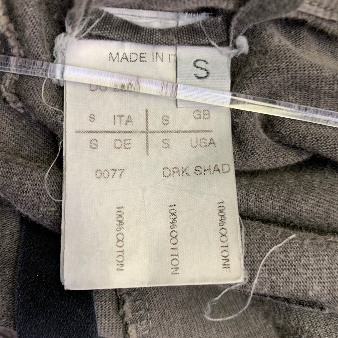 DRKSHDW Size S Grey Cotton Drop Crotch Drawstring Casual Pants