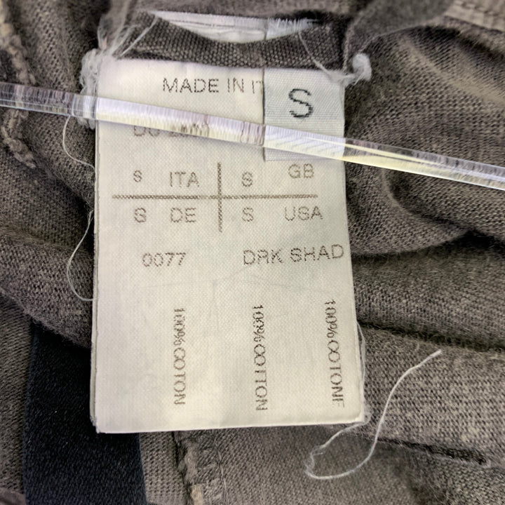 DRKSHDW Size S Grey Cotton Drop Crotch Drawstring Casual Pants