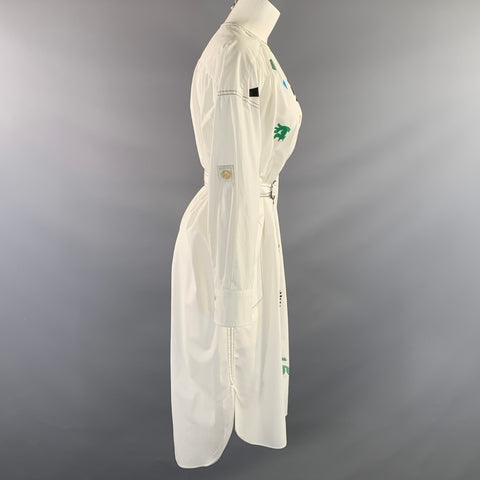 MARNI 2020 Size S White Cotton Geometric Shirt dress Dress