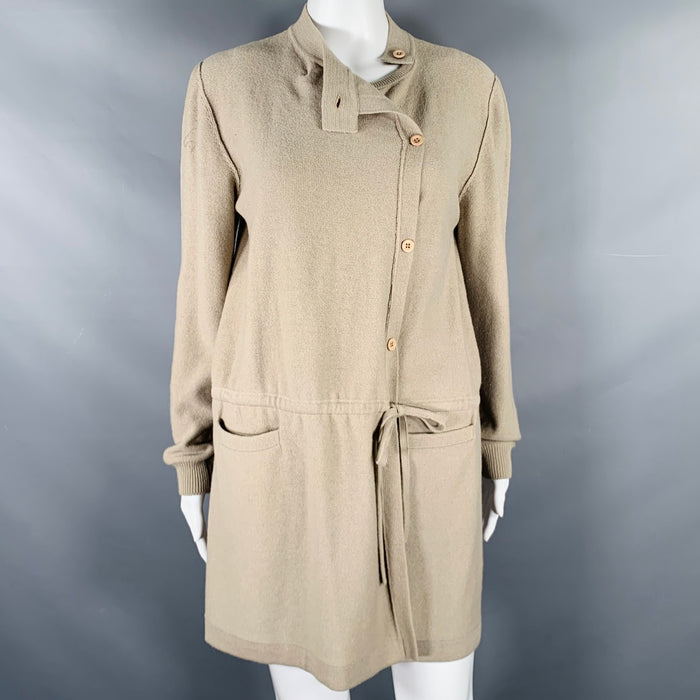 SONIA RYKIEL Size 4 Beige Taupe Belted Knit Cardigan