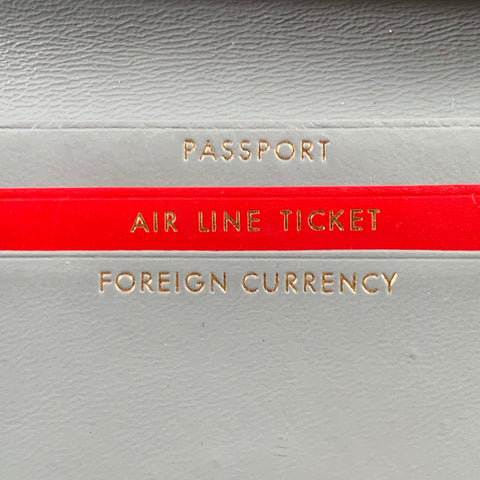 PAN AM Red Grey Leather Document Holder Bags