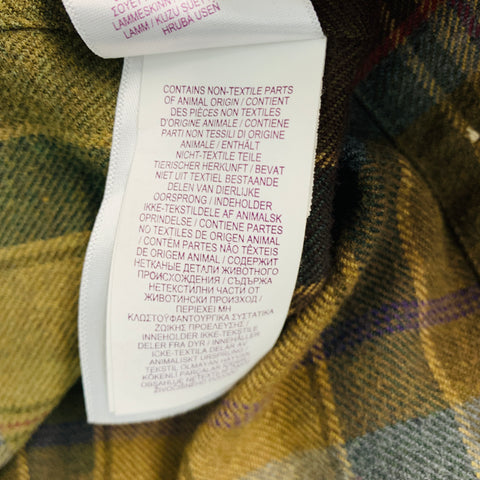 RALPH LAUREN Size XL Brown Green Plaid Cotton Elbow Patches Long Sleeve Shirt