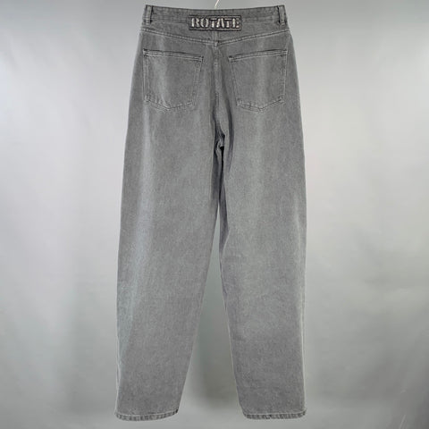 ROTATE Size 28 Dixie Charcoal Grey Twill Cotton Baggy Zip Fly Jeans