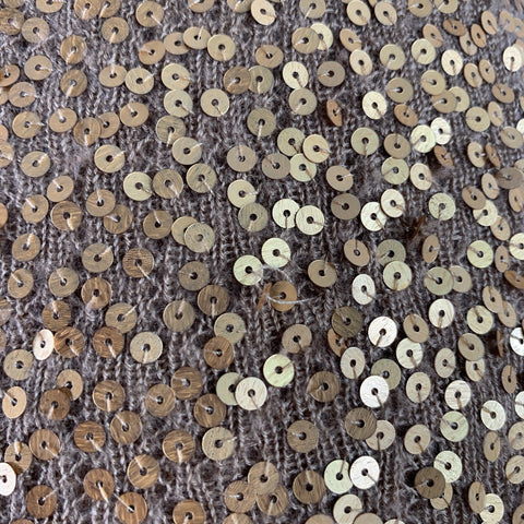 DONNA KARAN Size S Gold Cashmere Silk Sequined Elastic Waistband Maxi Skirt