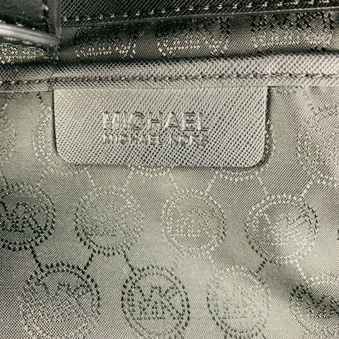 MICHAEL by MICHAEL KORS Black Studded Coated Canvas Tote Handbag