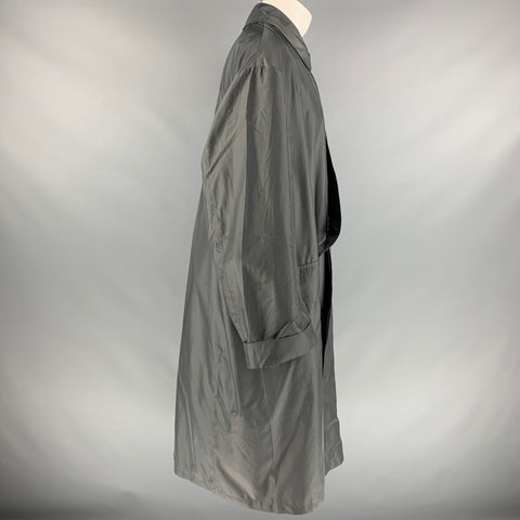 VINTAGE Size M Grey Polyester Windbreaker Coat