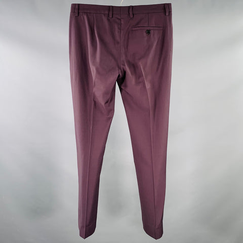 MAISON MARGIELA Size 30 Purple Plum Virgin Wool Flat Front Dress Pants
