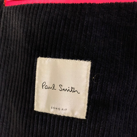 PAUL SMITH Chest Size 42 Navy Corduroy Cashmere cotton Notch Lapel Sport Coat