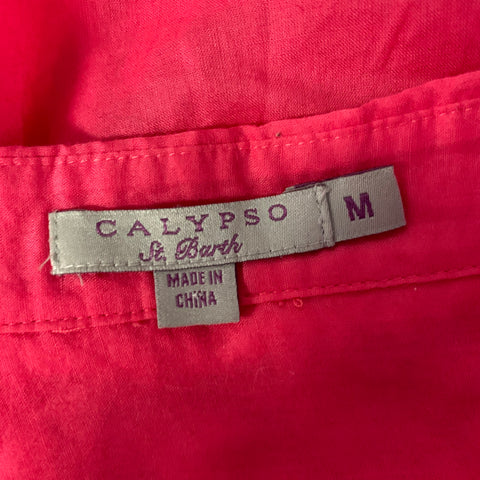 CALYPSO Size M Pink Cotton Button Up Shirt