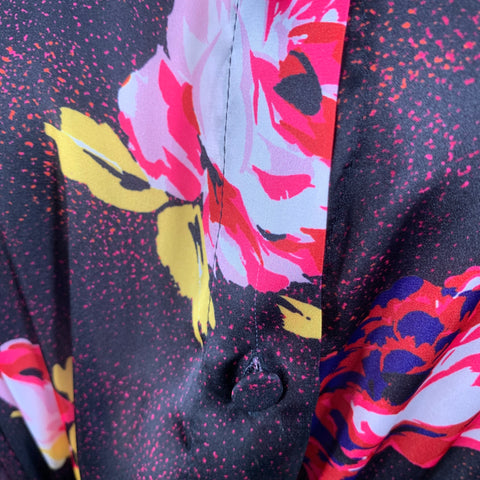 MSGM Size M Brown Multi Color Polyester Floral Bow A-Line Dress