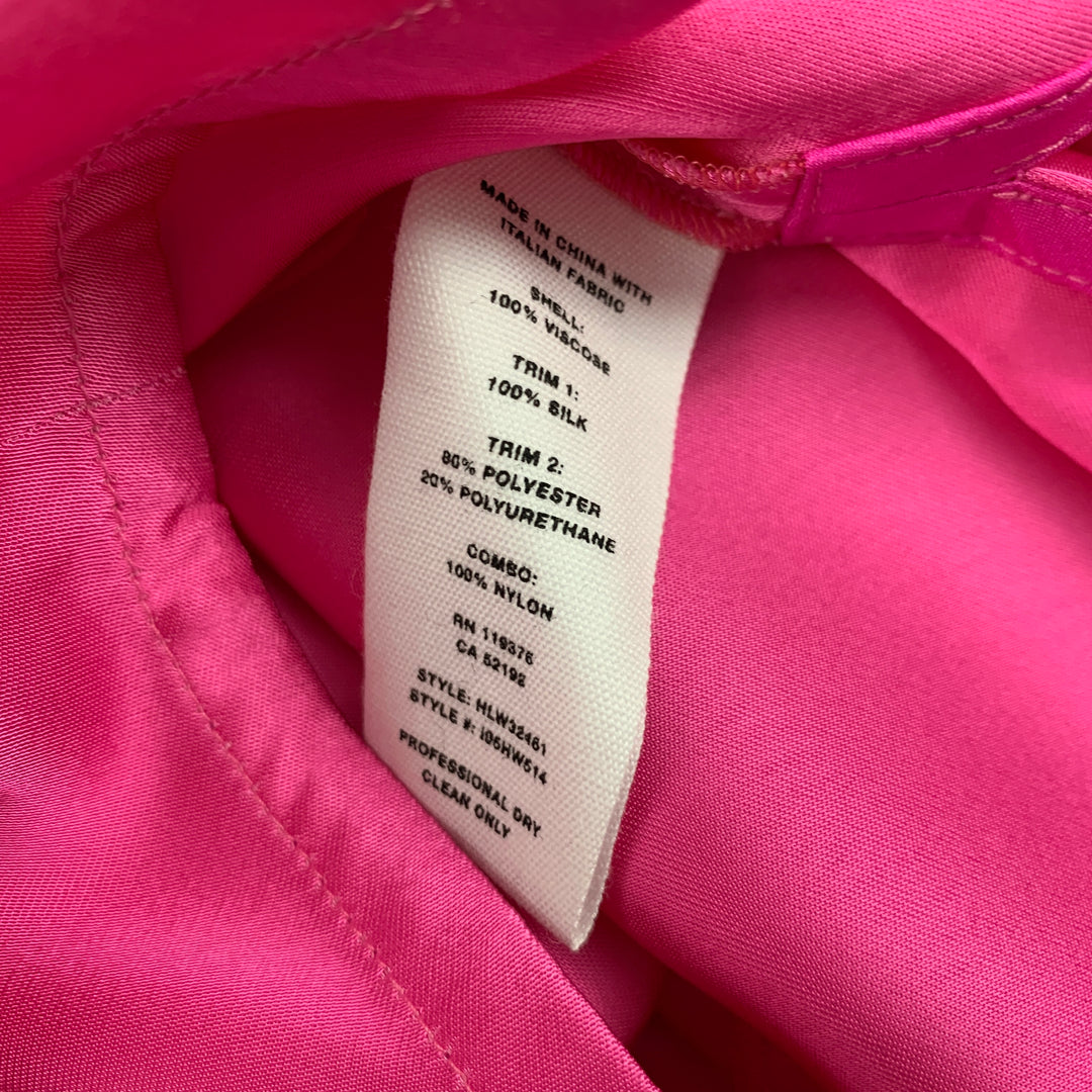HELMUT LANG Top de vestido lencero de viscosa de encaje negro rosa talla M