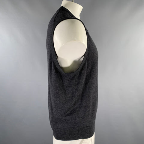 BROOKS BROTHERS Size L Gray Heather Wool Ribbed Vest
