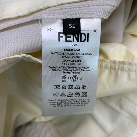 FENDI Size 36 Beige Polyester Wool Pleated Elastic Waistband Dress Pants