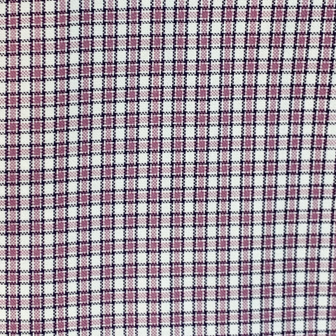 BRUNELLO CUCINELLI Size XL Purple White Checkered Cotton Slim Fit Long Sleeve Shirt