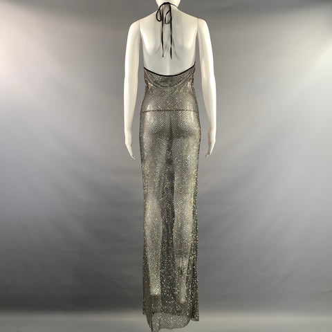 AMI by ALEXANDRE MATTIUSSI Size 38 Black Silver Polyester Blend Dress