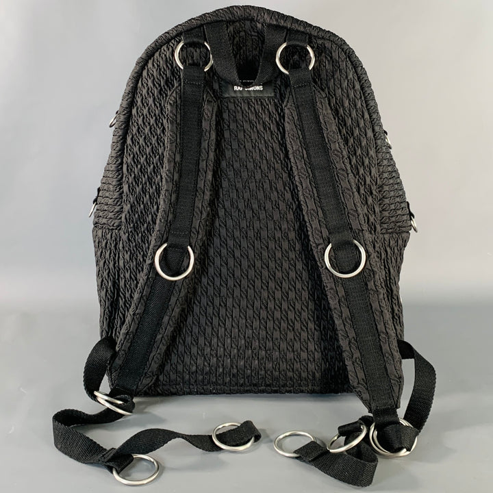 EASTPAK x RAF SIMONS Black Silver Textured Polyester Blend Backpack