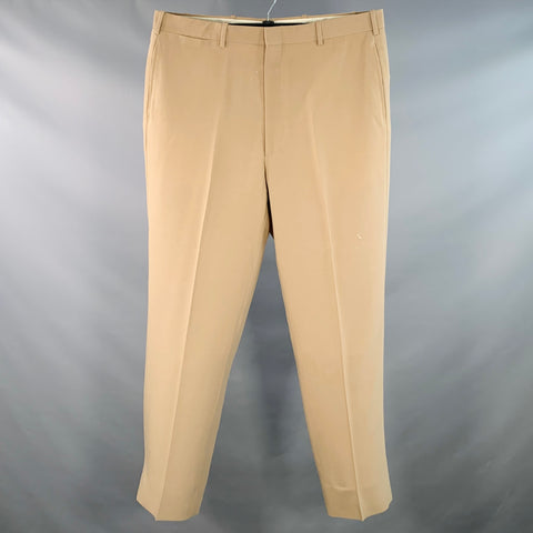 O'CONNELL'S Size 38 Khaki Flat Front Tapered Dress Pants