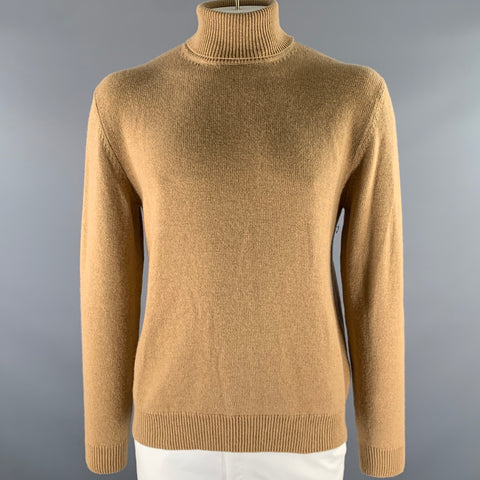 RALPH LAUREN Size XL Camel Knit Cashmere Turtleneck Sweater
