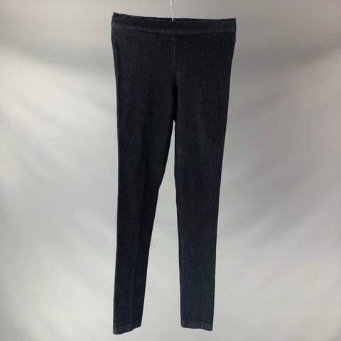 THE ROW Size M Navy Cotton &  Elastane Casual Leggns Pants