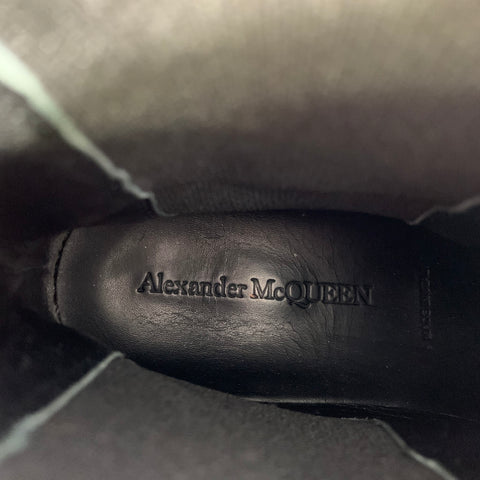 ALEXANDER MCQUEEN Size 9.5 Black Leather Platform Chelsea Boots