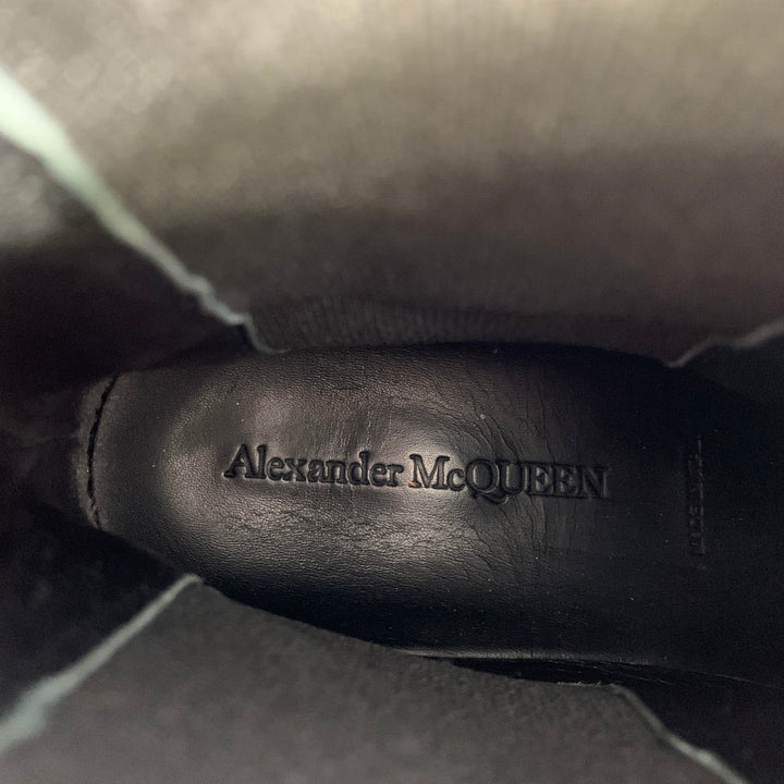 ALEXANDER MCQUEEN Size 9.5 Black Leather Platform Chelsea Boots