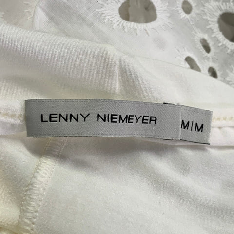 LENNY NIEMEYER Size M White Cotton Eyelet Long Shirt Dress