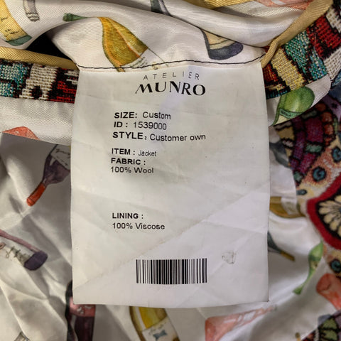 ATELIER MUNRO Size 38 Abstract Wool Peak Lapel Sport Coat