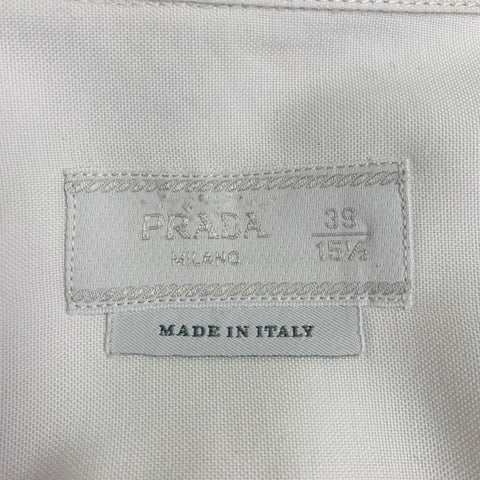 PRADA Size S White Cotton Button Down Collar One Pocket Long Sleeve Shirt