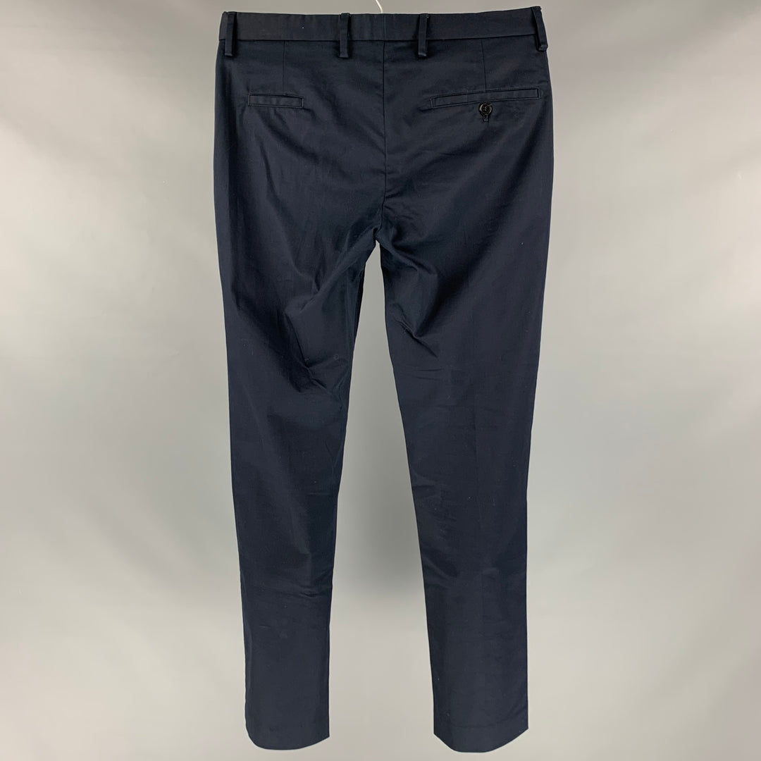 ACNE STUDIOS Size 32 Navy Cotton Elastane Flat Front Casual Pants