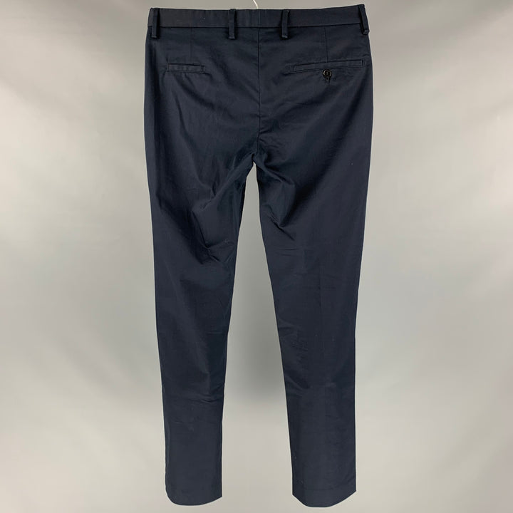 ACNE STUDIOS Size 32 Navy Cotton Elastane Flat Front Casual Pants