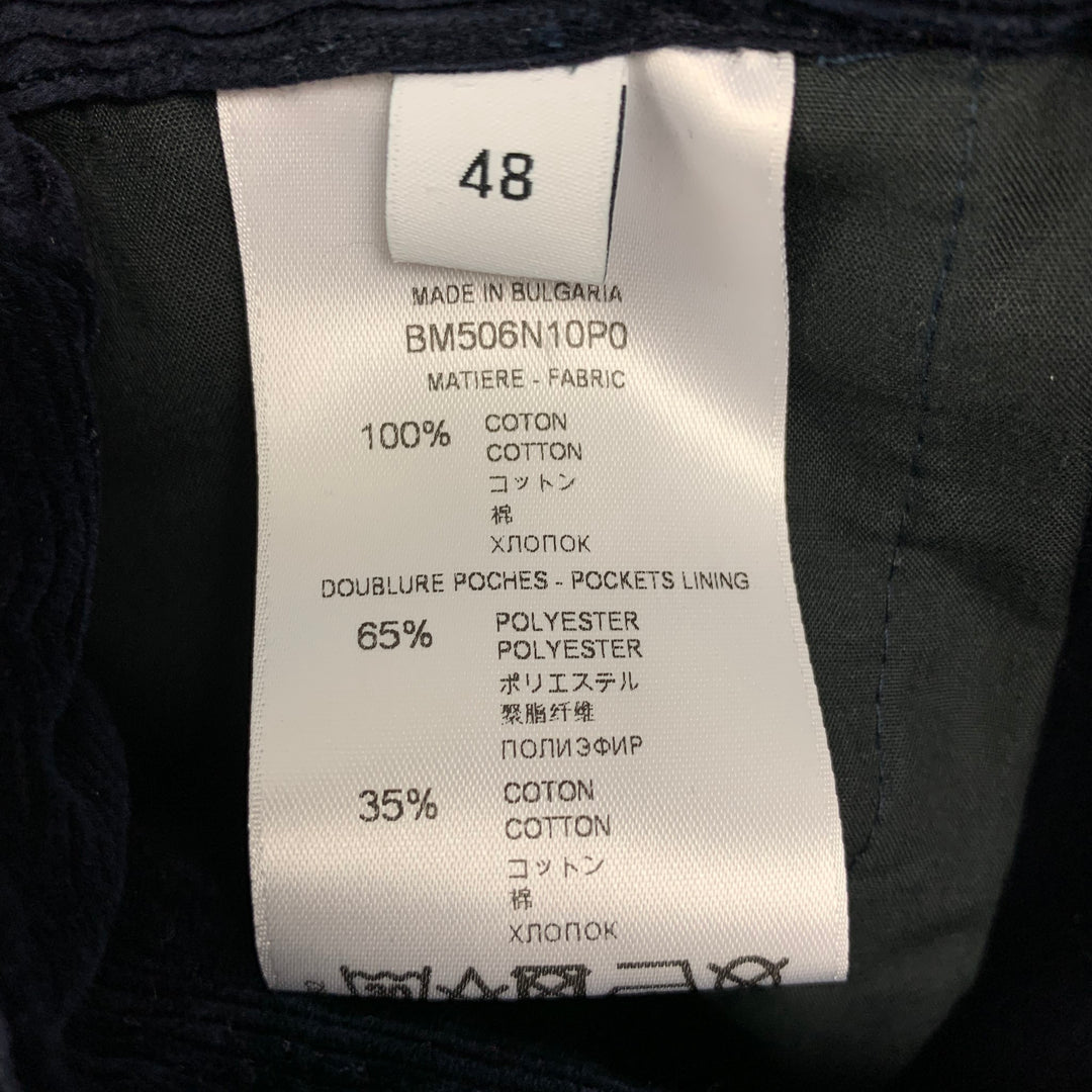 GIVENCHY Size 32 Navy Blue Relaxed Corduroy Combat Trousers