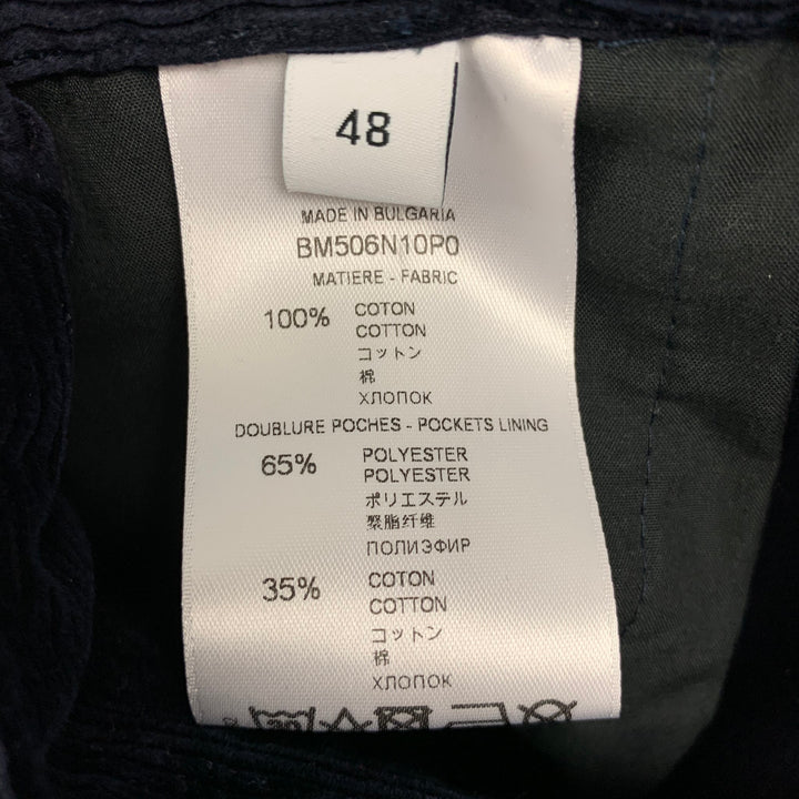 GIVENCHY Size 32 Navy Blue Relaxed Corduroy Combat Trousers