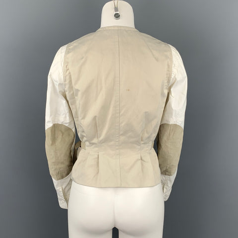 DRIES VAN NOTEN Size 6 Off White Polyester Blend Jacket