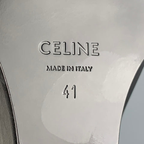 CELINE Taille 8 Bottes western en cuir strass noir pour hommes