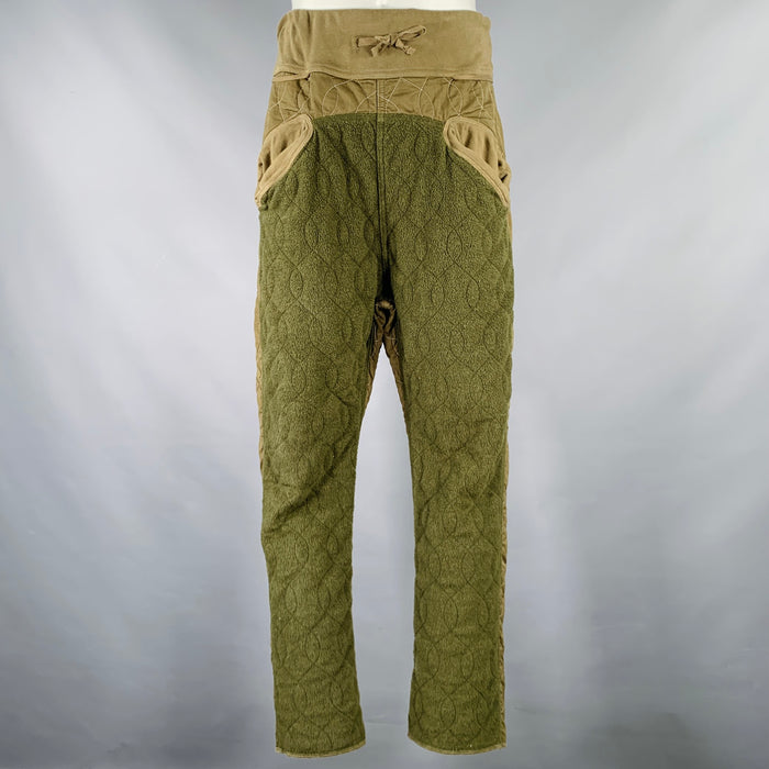 KAPITAL Size L Green Mixed Fabrics Cotton Polyester Embroidered Casual Pants