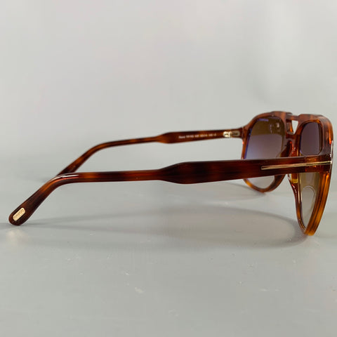 TOM FORD Raoul Brown Tortoiseshell Acetate Sunglasses