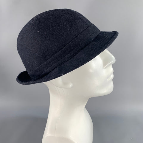 SAXONY LOOK Size L Navy Indigo Solid Wool Blend Hats